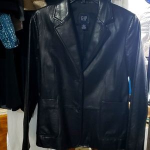 Gap black leather blazer